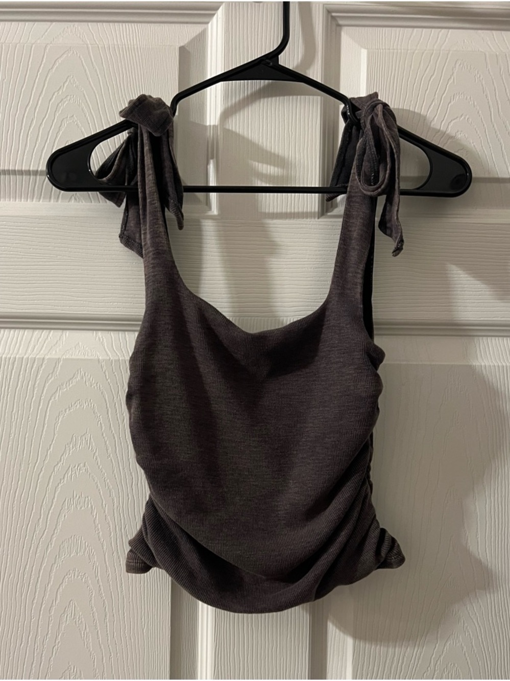 Free People Ribbed Ruched Tie-Shoulder Tank